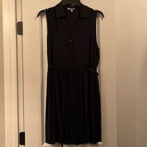 Charlotte Russe casual Black button down dress with fabric belt
